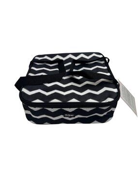 Thirty One NEW Black Chevron Perfect Potluck Set Square Party Thermals 11inx11in
